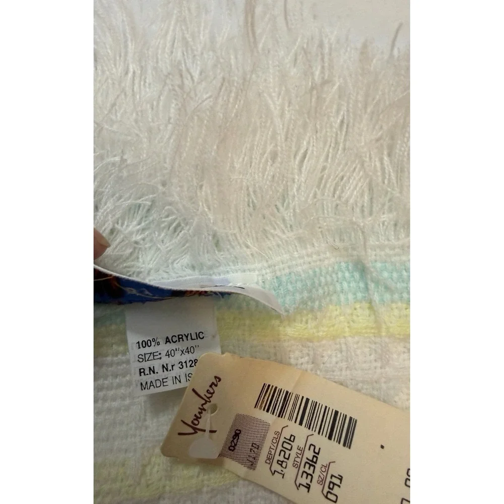 NWT vintage baby kisses baby blanket. Neutral yellow green. Younkers